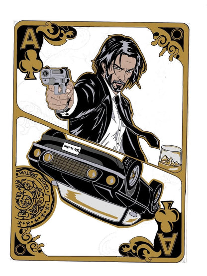 John Wick Gold Edition LE 75 Enamel Pin by Bendiesticks Pre Sale