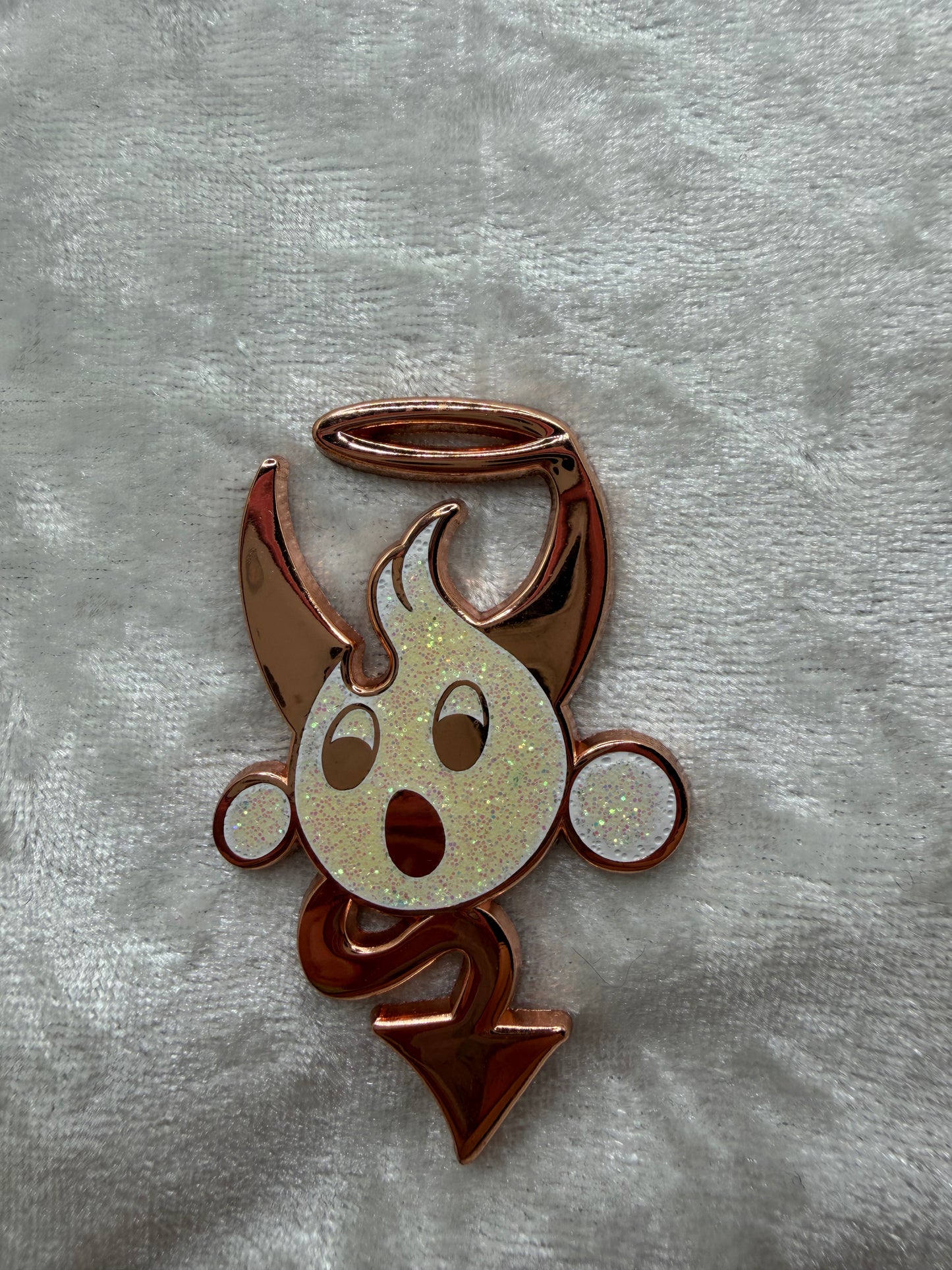 Bendiesticks White Glitter Mascot Pin - Limited Edition of 10 Fan Made