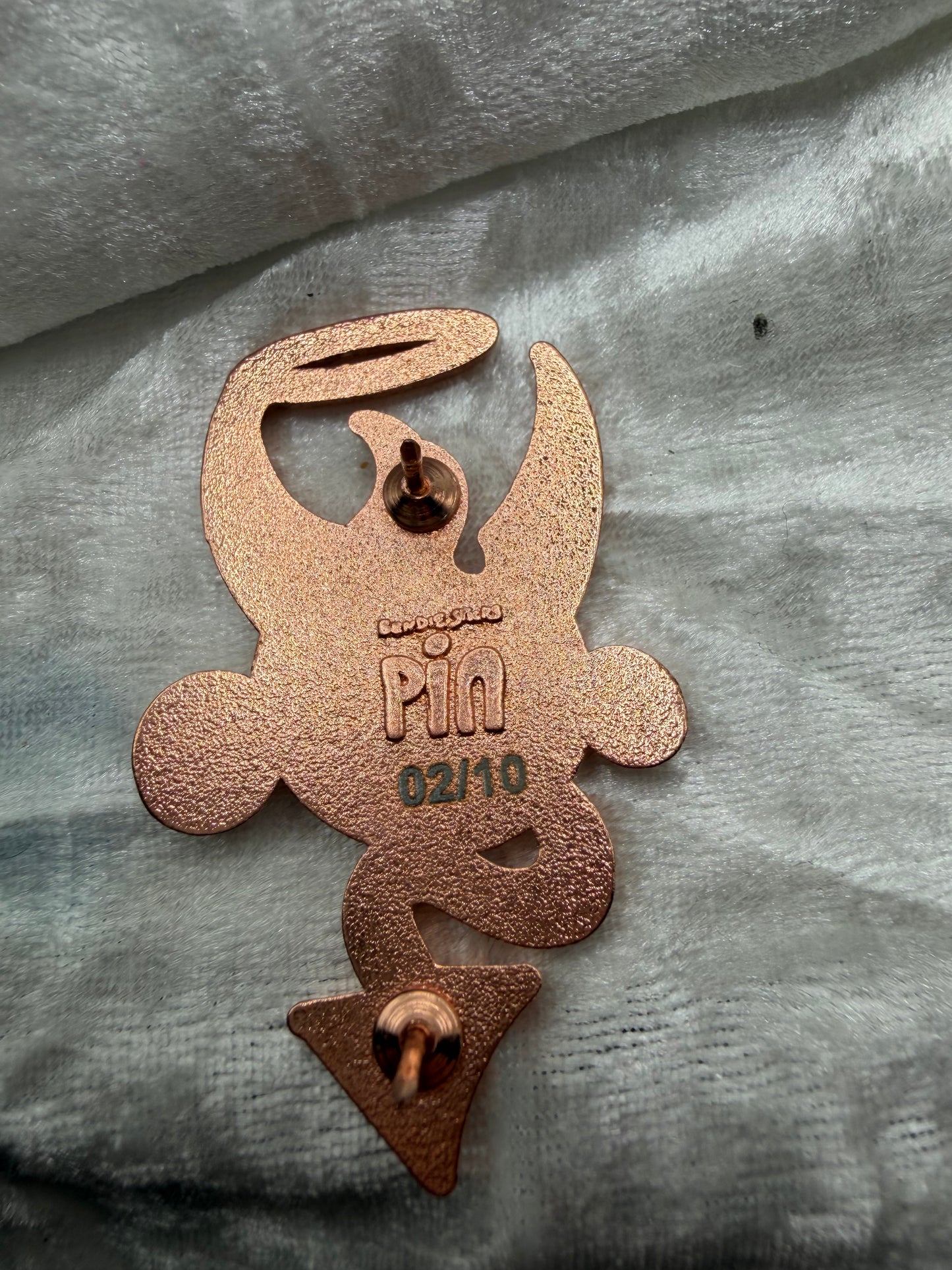 Bendiesticks White Glitter Mascot Pin - Limited Edition of 10 Fan Made