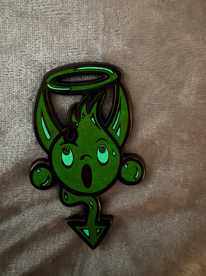 Bendiesticks Green Glow Mascot Pin - Limited Edition of 15
