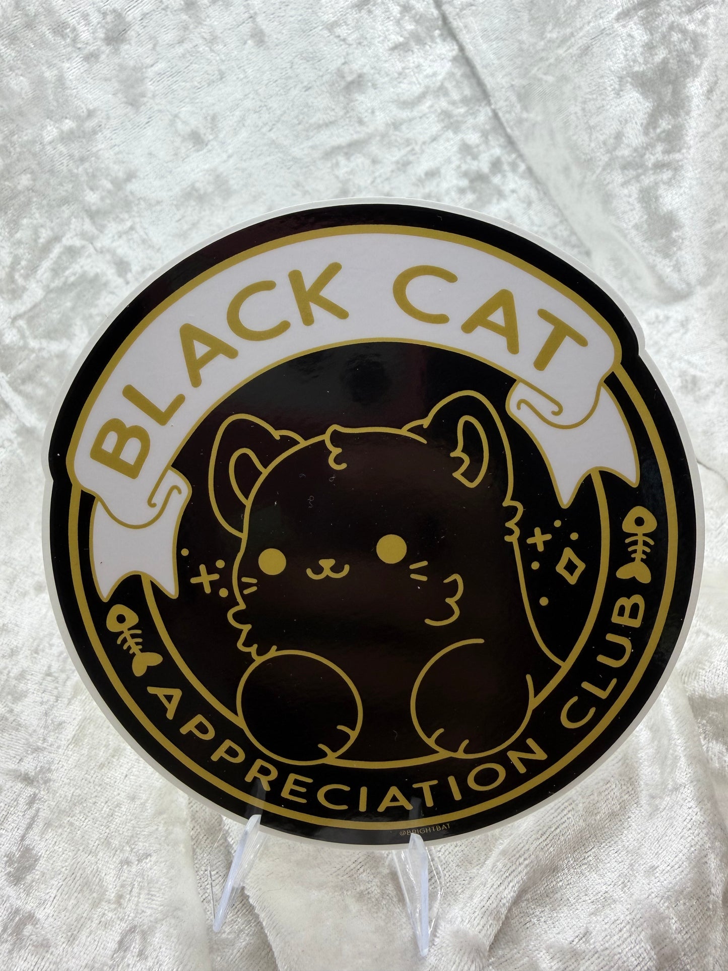 Black Cat Appreciation Club Vinyl Sticker | Glossy Decal By Bright Bat Designs