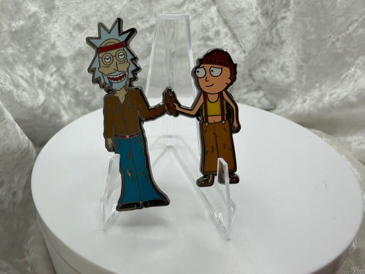 Cheech & Chong x Rick & Morty Mashup Enamel Pin (1.5") – MKP Parody, Limited Edition