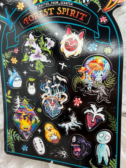 Kawaii Creature Watercolor Sticker Sheet | 27 Mini Ghibli-Inspired Fan Art Stickers