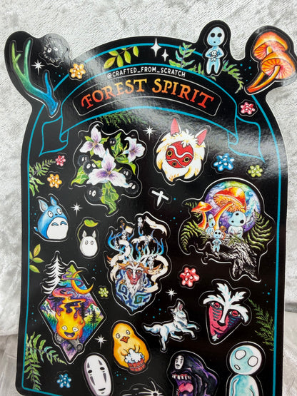 Kawaii Creature Watercolor Sticker Sheet | 27 Mini Ghibli-Inspired Fan Art Stickers