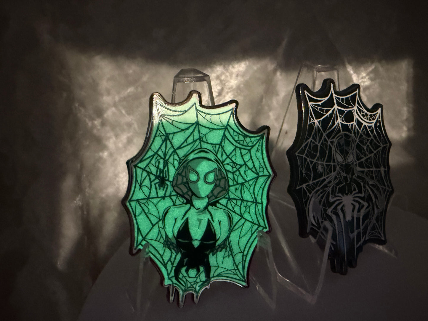 Spider-Man & Spider-Gwen Enamel Pin Set by Bendiesticks LE 50 Fan Made