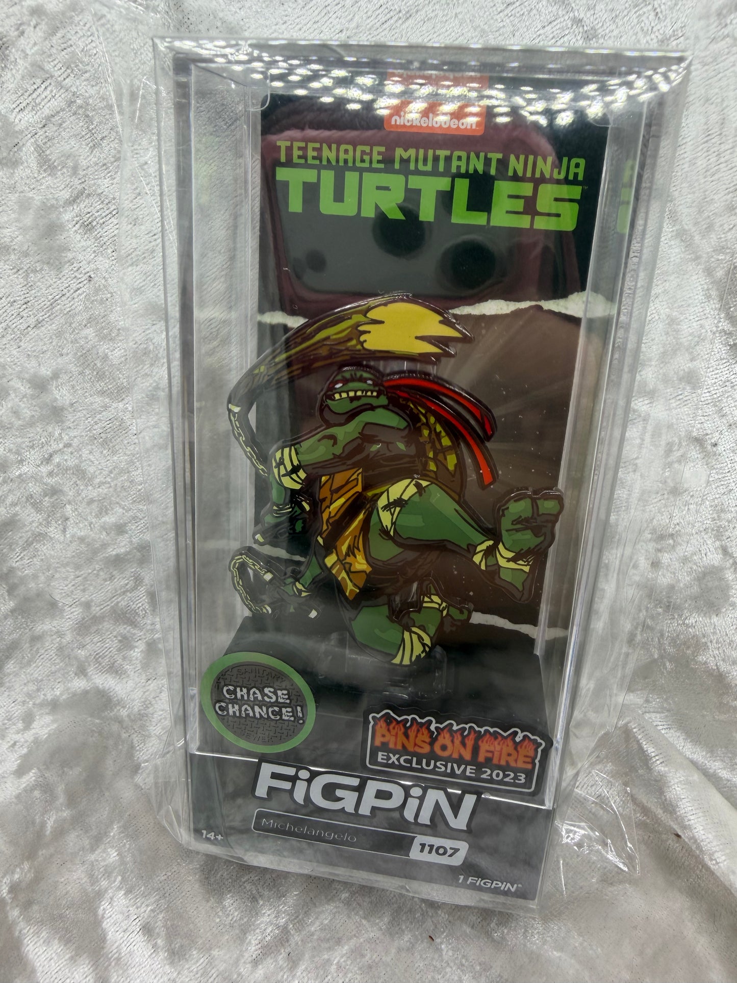 FiGPiN TMNT Teenage Mutant Ninja Turtles Michelangelo #1109 - Pins On Fire Exclusive Unlocked