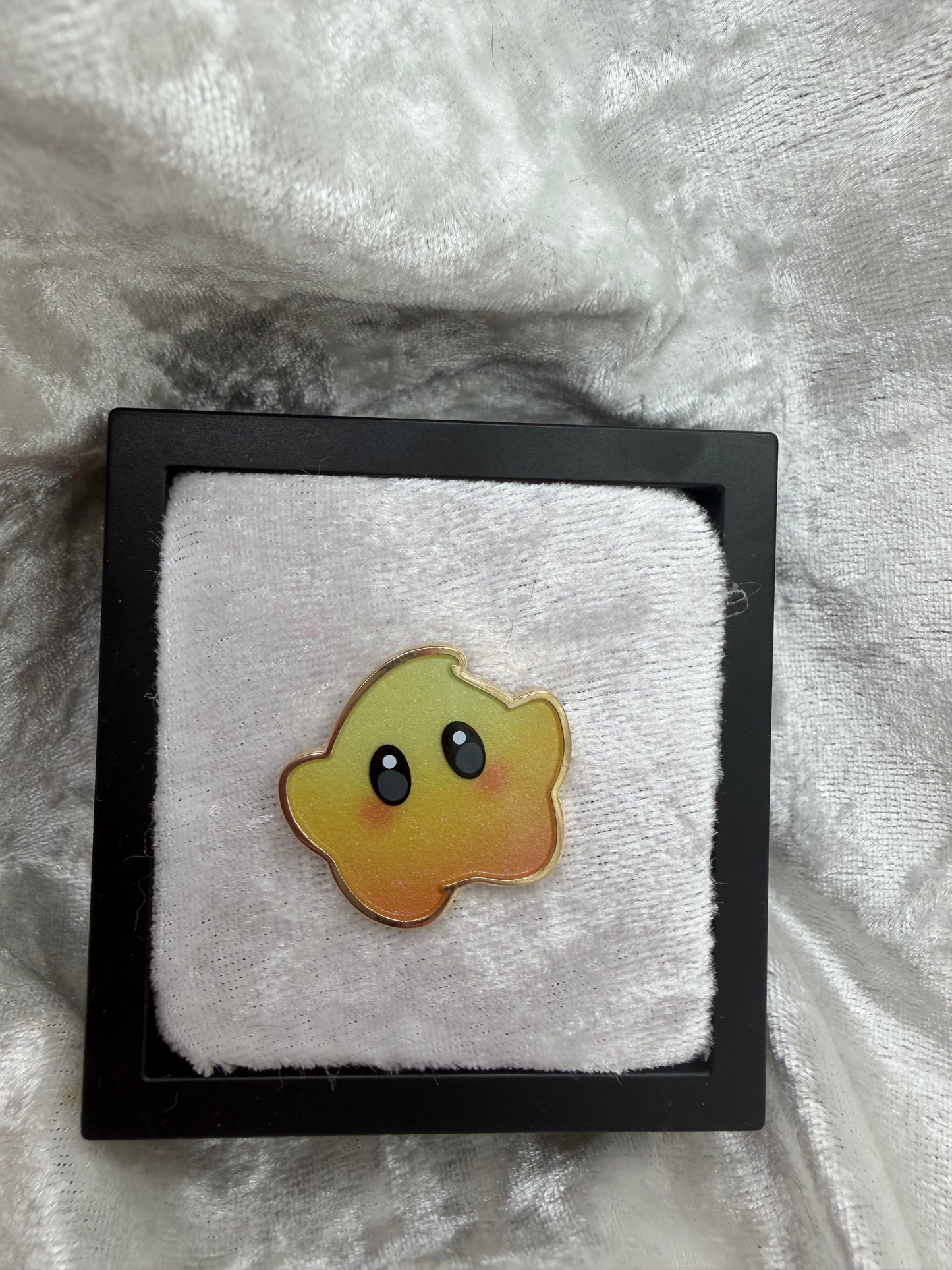 Star Companion Yellow 1.1" Fan Made Hard Enamel Pin | PenguChan Studios Glitter Epoxy