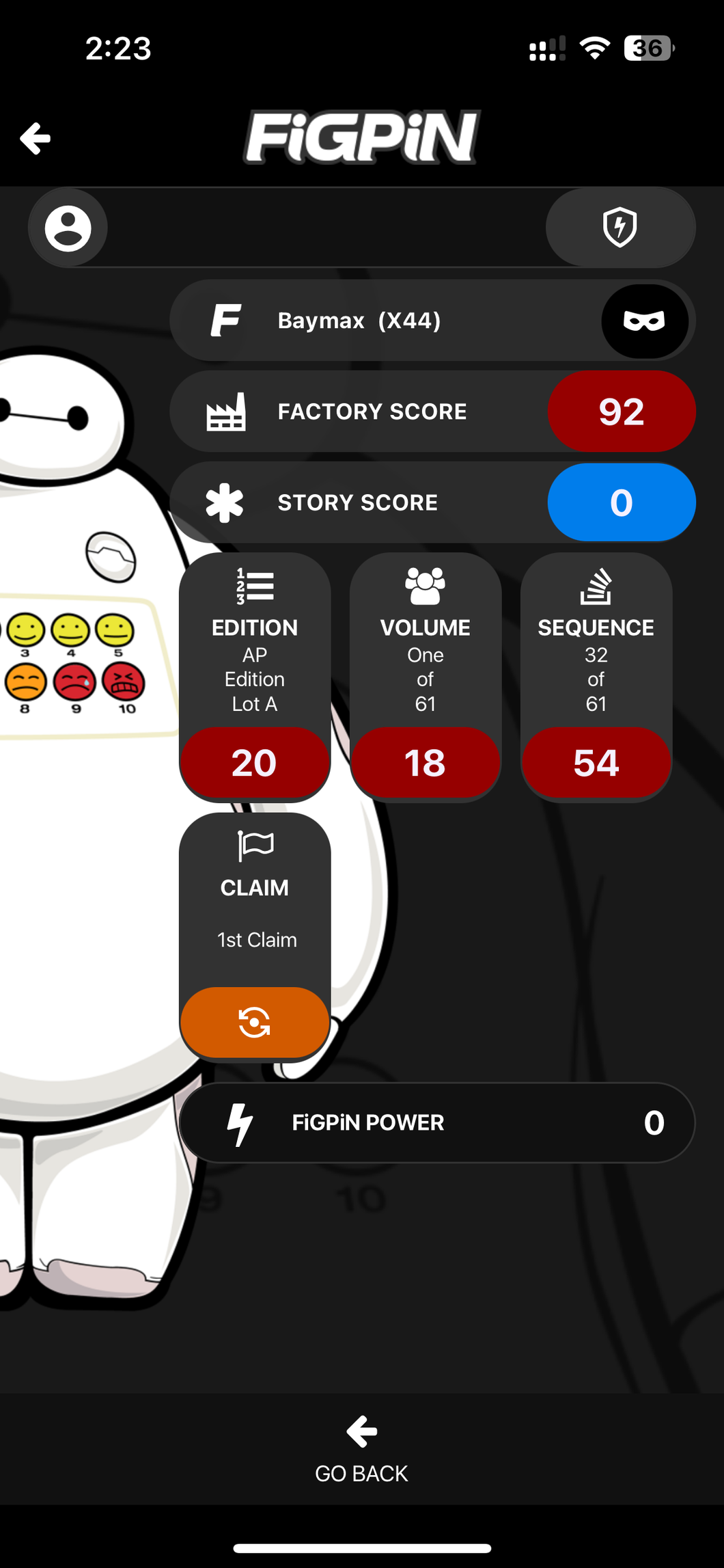 FiGPiN Big Hero 6 Baymax X44 XL Artist Proof Ap