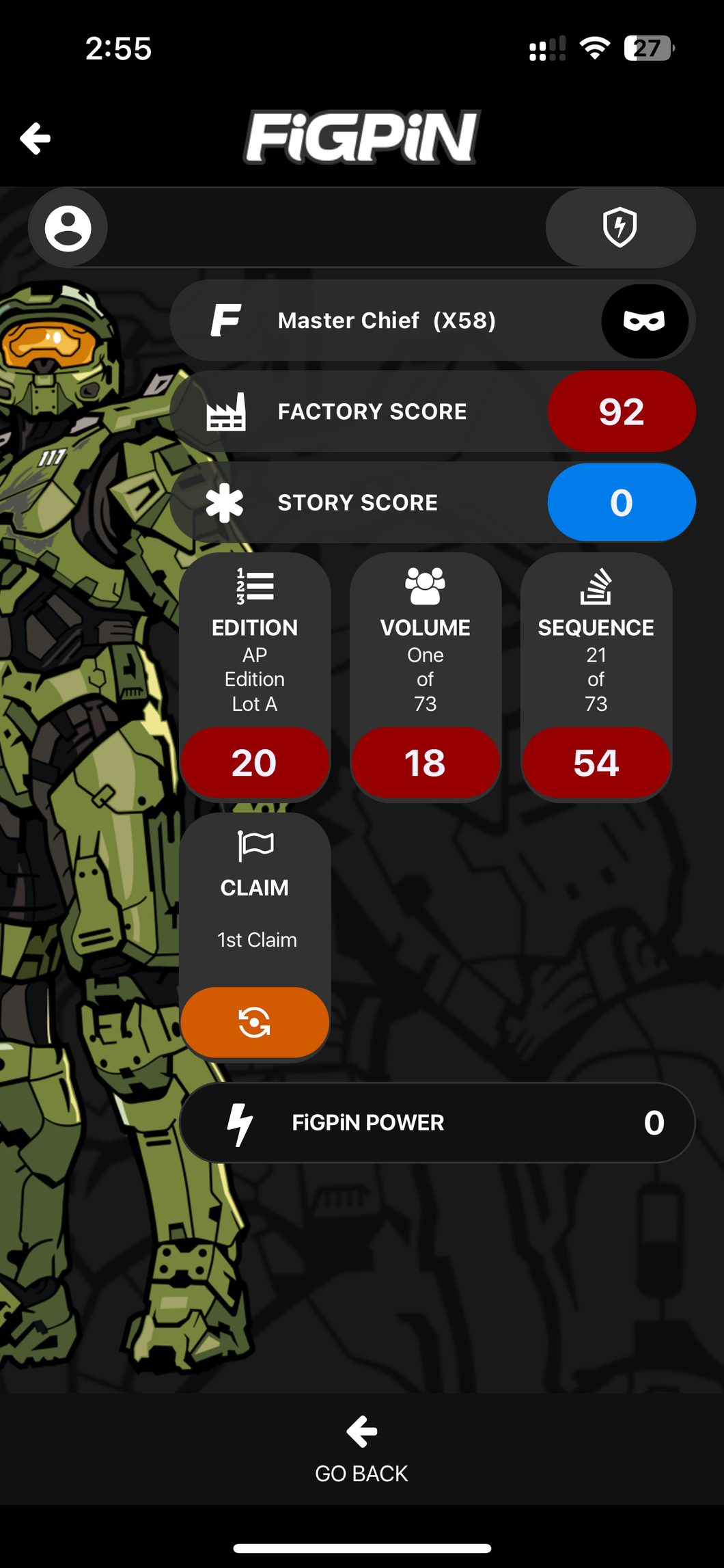 Figpin XL X58 Halo's Master Chief w/ Energy Sword | Rare AP Artist Proof