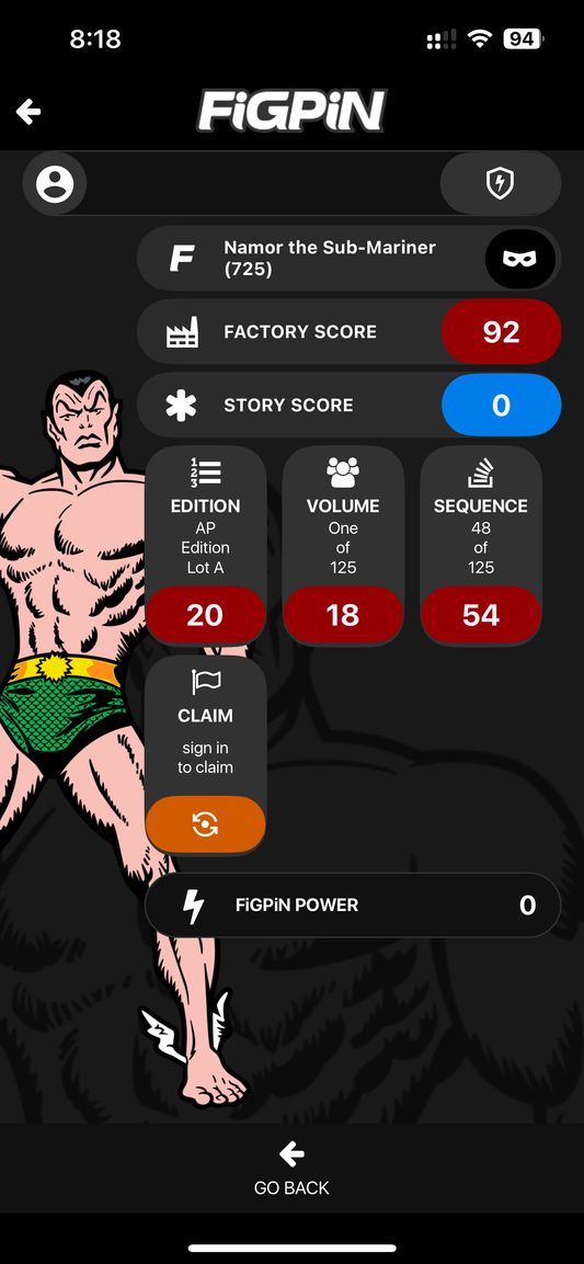 Namor FiGPiN #726 | Marvel Sub-Mariner Enamel Pin Artist Proof Ap