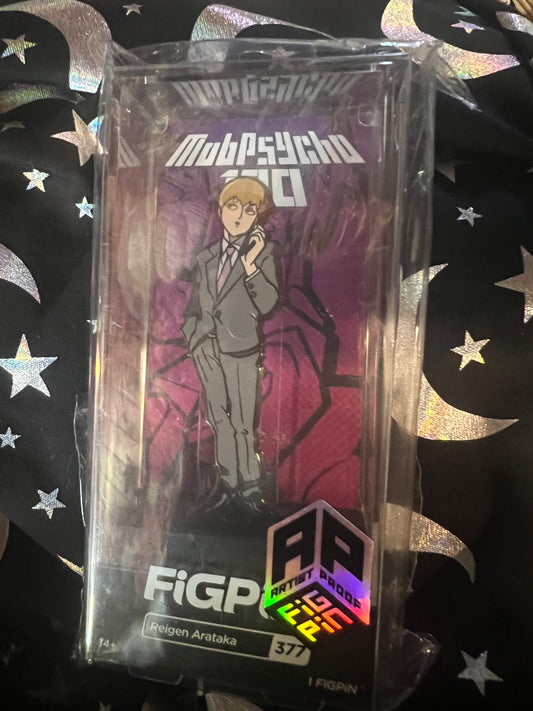 FiGPiN Reigen Arataka #377 AP ARTIST PROOF Mob Psycho 100 Metal Pin