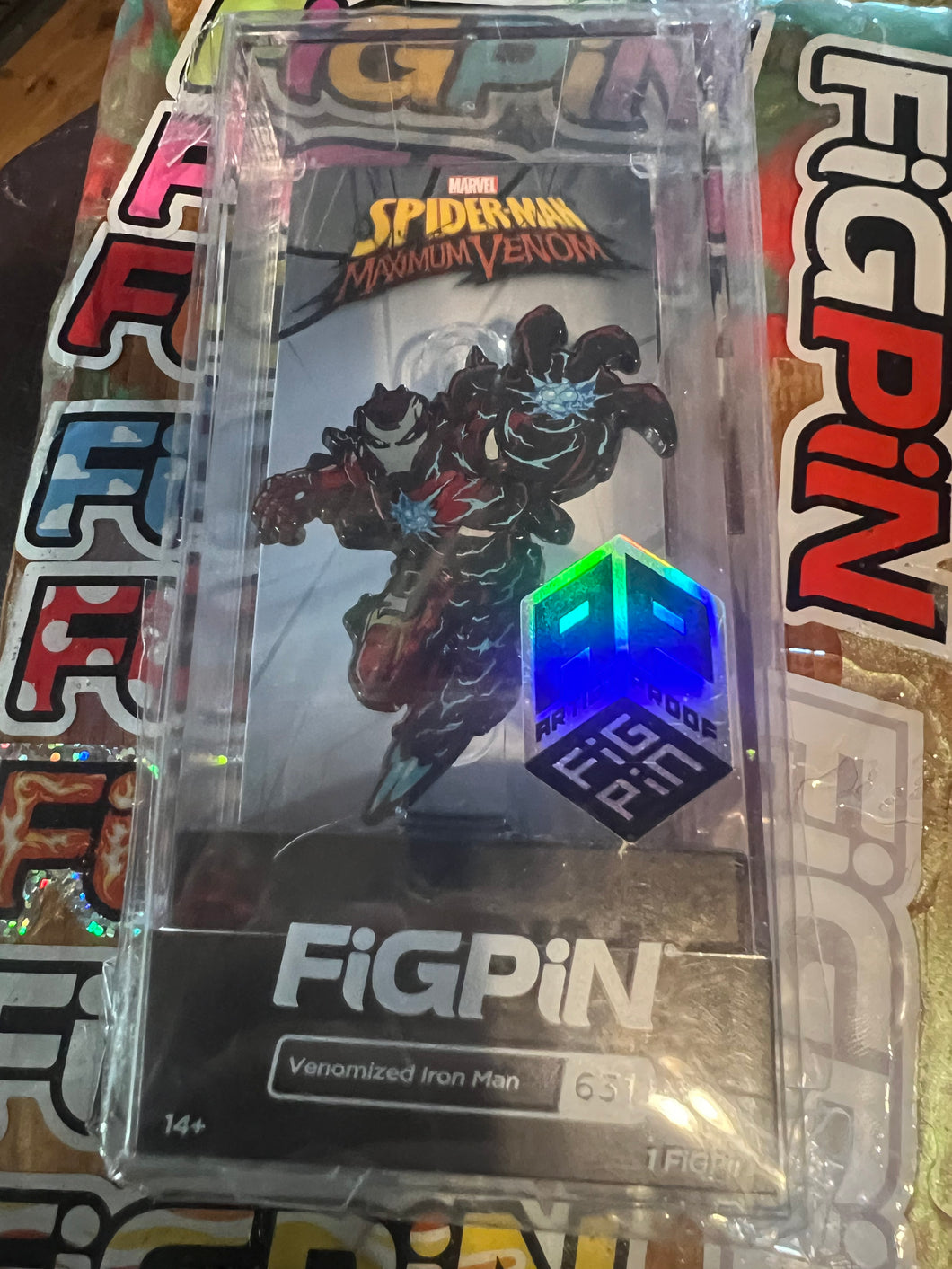 FiGPiN [Artist Proof AP Pin] Marvel Disney Venomized Iron Man #631 Spider-Man