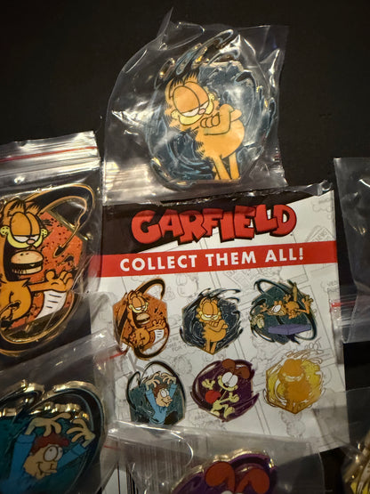 Garfield Mini Painterly Blind Bag Pin Series  Complete Set Of 6 Pins Zen Monkey