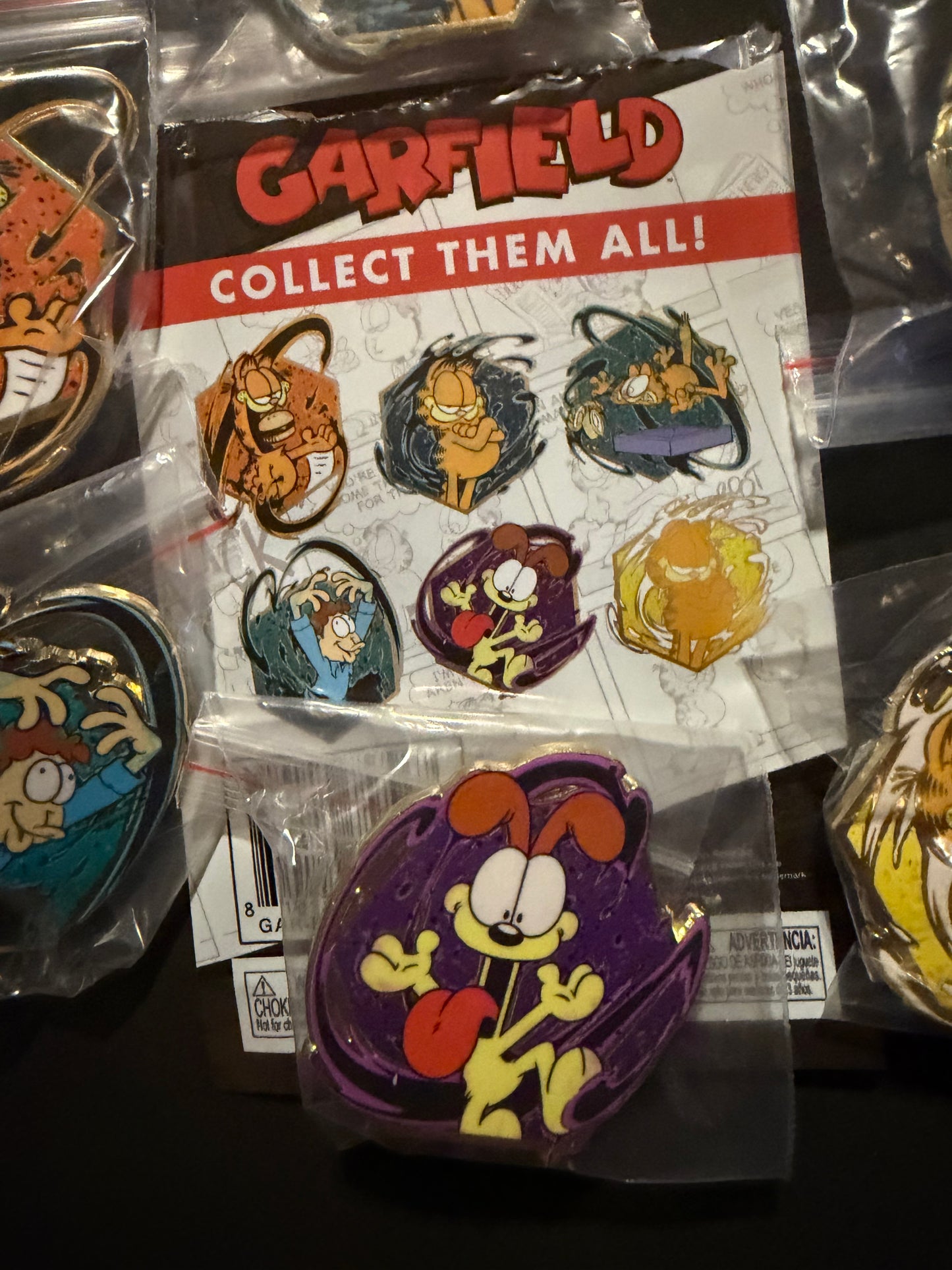 Garfield Mini Painterly Blind Bag Pin Series  Complete Set Of 6 Pins Zen Monkey