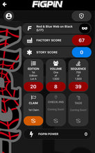 Load image into Gallery viewer, FiGPiN Red and Blue Web on Black Logo Locked L17
