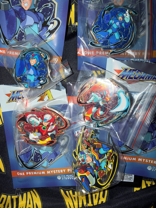 Mega Man Full Set Of 5 Enamel Pin Blind Bag Official Capcom Mystery Zen Monkey