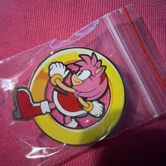 Sonic The Hedgehog Amy Rose Character Ring Blind Bag Series Enamel Pin Badge