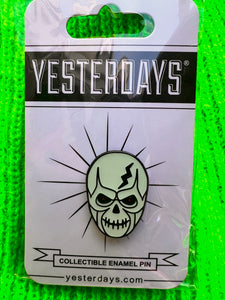 Yesterday's Glow Skull Enamel Pin