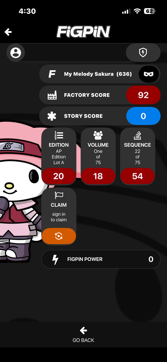 Ap Artist Proof Sanrio My Melody Sakura Naruto FiGPiN Hello Kitty #636