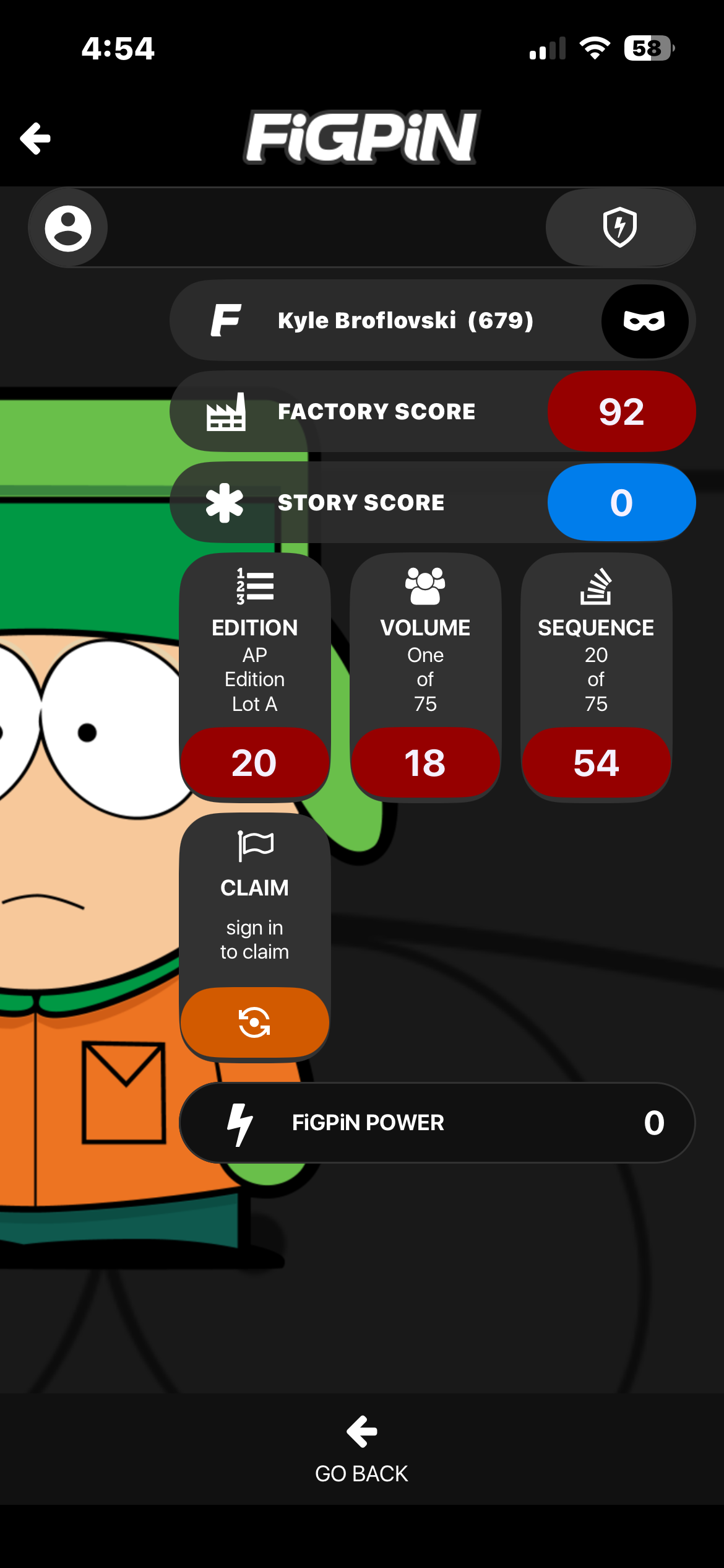 Ap Artist Proof FiGPiN Kyle Broflovski (#679) South Park