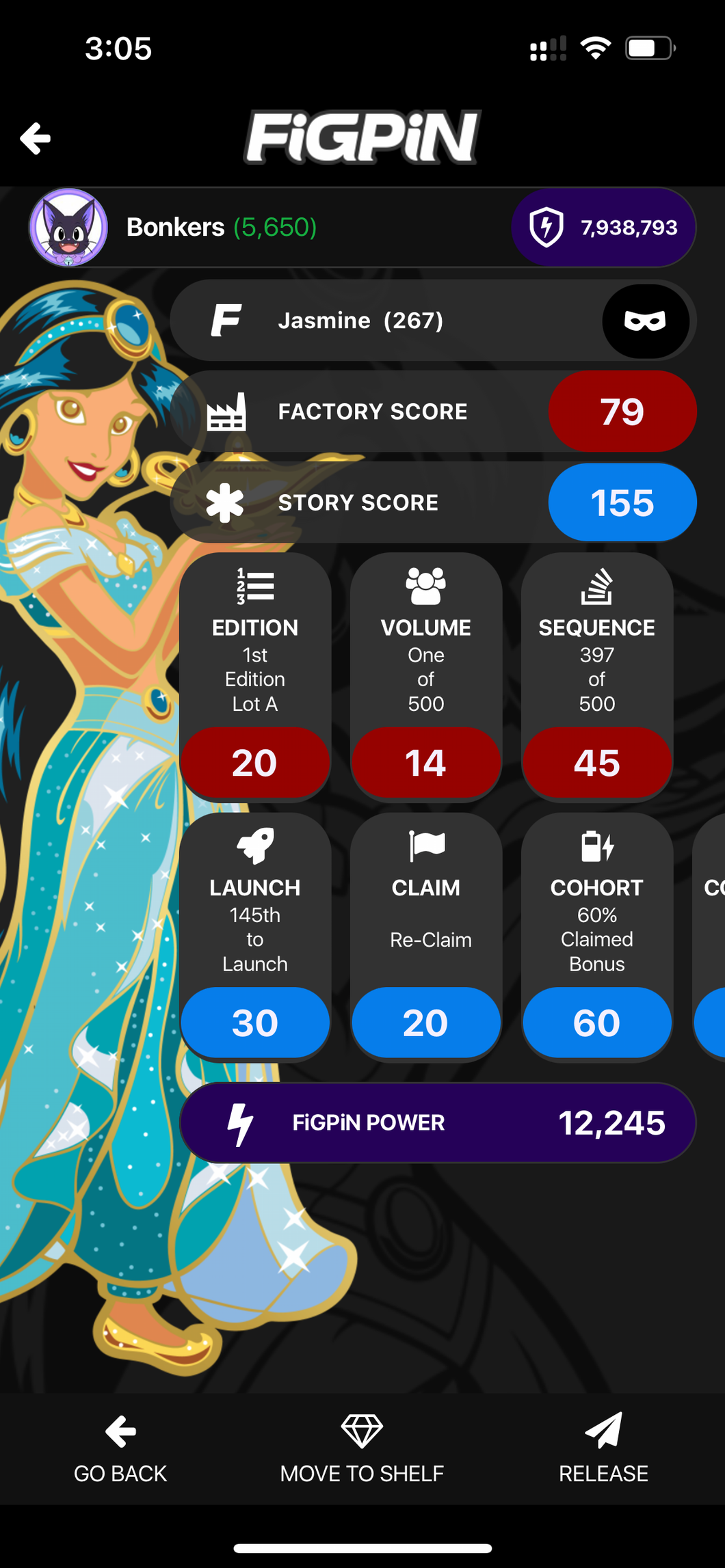 Jasmine FiGPiN From Box Set Le 500 #267