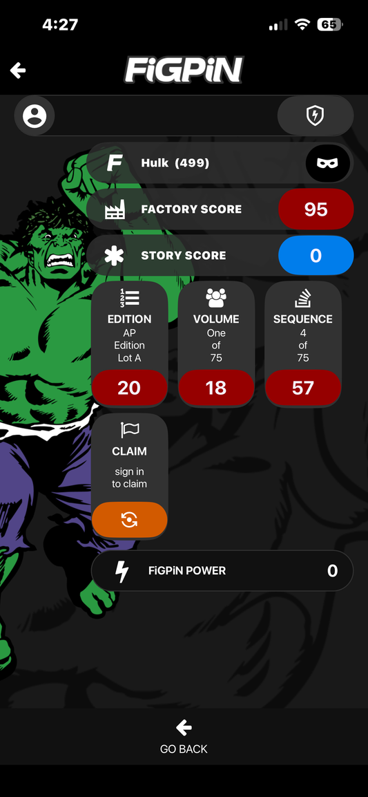 FiGPiN Artist Proof The Incredible Hulk 499 Locked