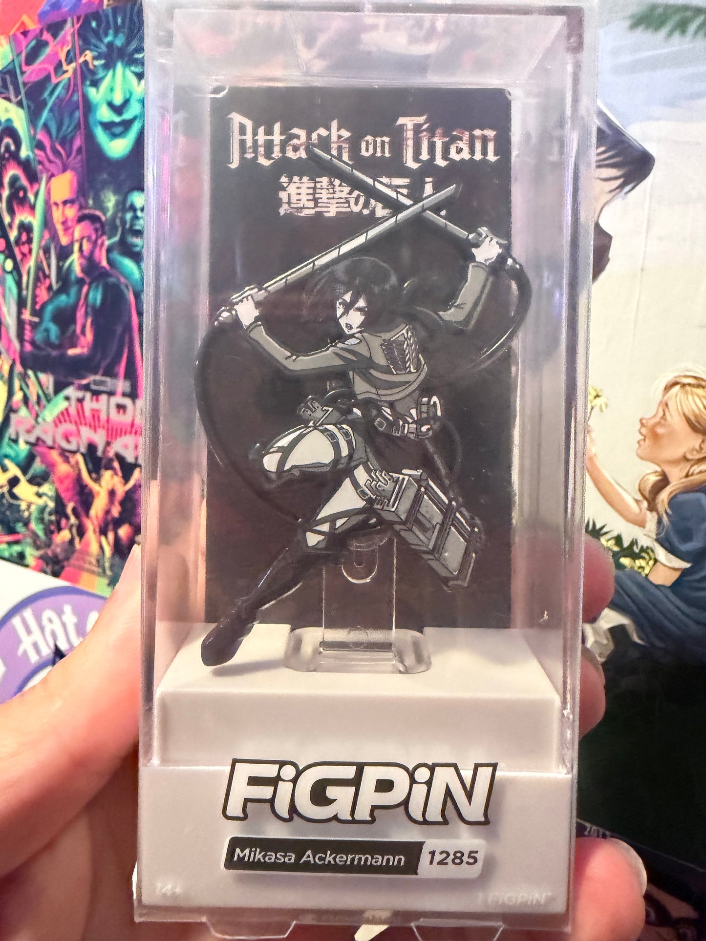 FiGPiN Mikasa Ackermann (1285): Attack on Titan Grayscale Limited Edition Pin