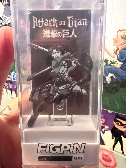 FiGPiN Levi (1282): Attack on Titan Grayscale Limited Edition Pin