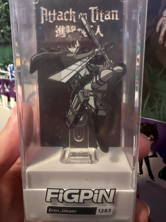 FiGPiN Eren Jaeger (1283): Attack on Titan Grayscale Limited Edition Pin