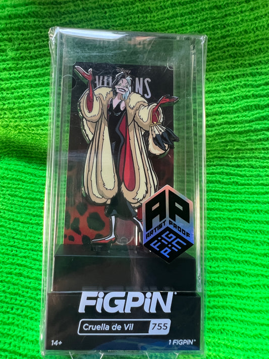 FiGPiN Disney Villains Cruella de Vil #755 AP Artist Proof Pin Collectible New
