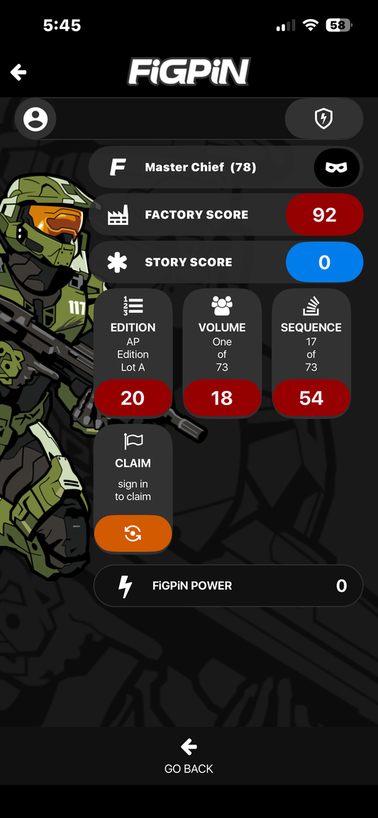 FiGPiN Halo Master Chief 78 AP (Artist Proof) Locked Pin Target Exclusive 2020