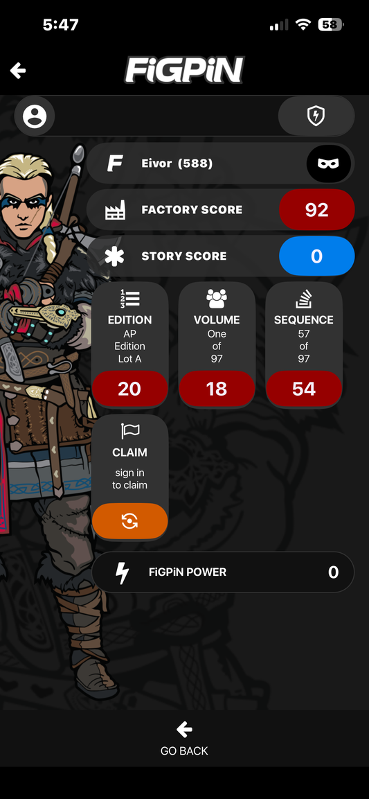 FiGPiN Artist Proof Female Eivor AP #588 Pin Assassin's Creed Valhalla