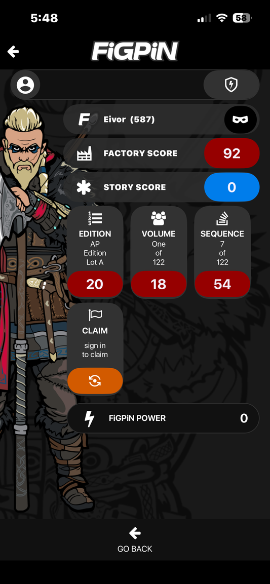 FiGPiN Artist Proof Male Eivor AP #587 Pin Assassin's Creed Valhalla