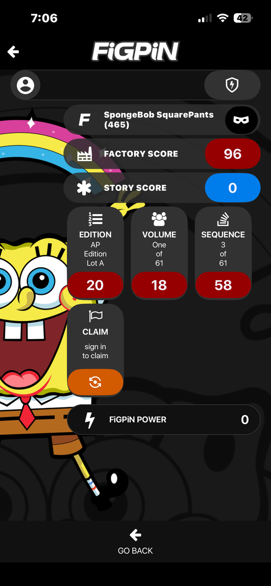 FiGPiN AP  SpongeBob SquarePants #465 SpongeBob Artist Proof