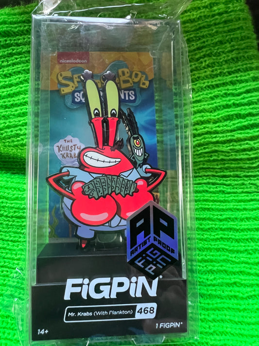 FiGPiN AP Mr. Krabs With Plankton #468 SpongeBob Artist Proof