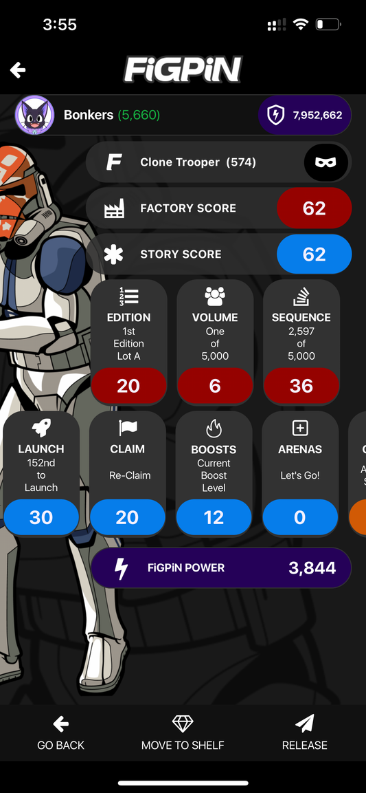 Star Wars the Clone Wars FIGPIN Clone Trooper #574 Unlocked