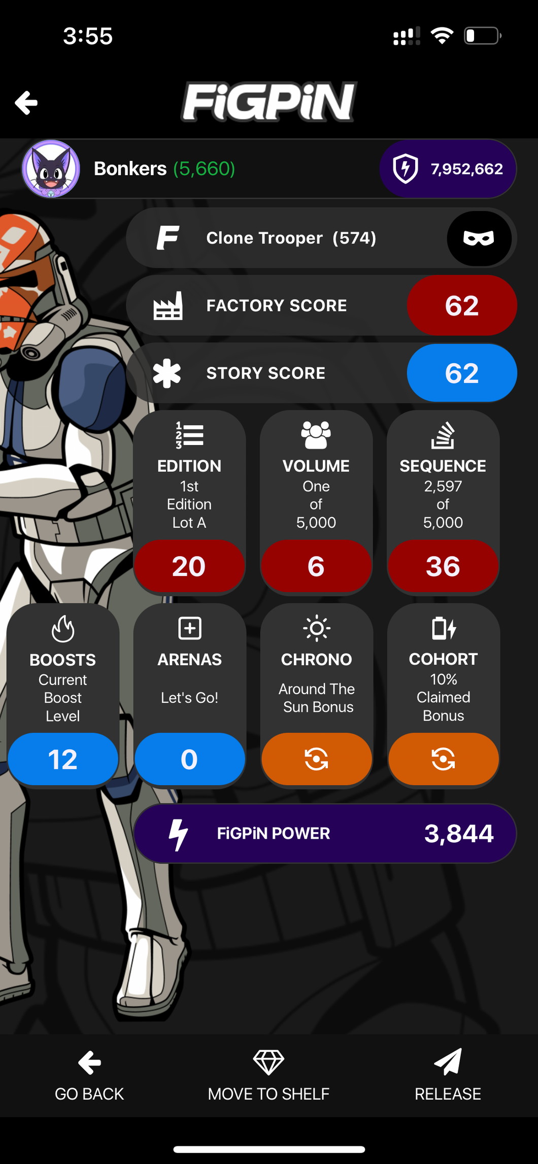Star Wars the Clone Wars FIGPIN Clone Trooper #574 Unlocked