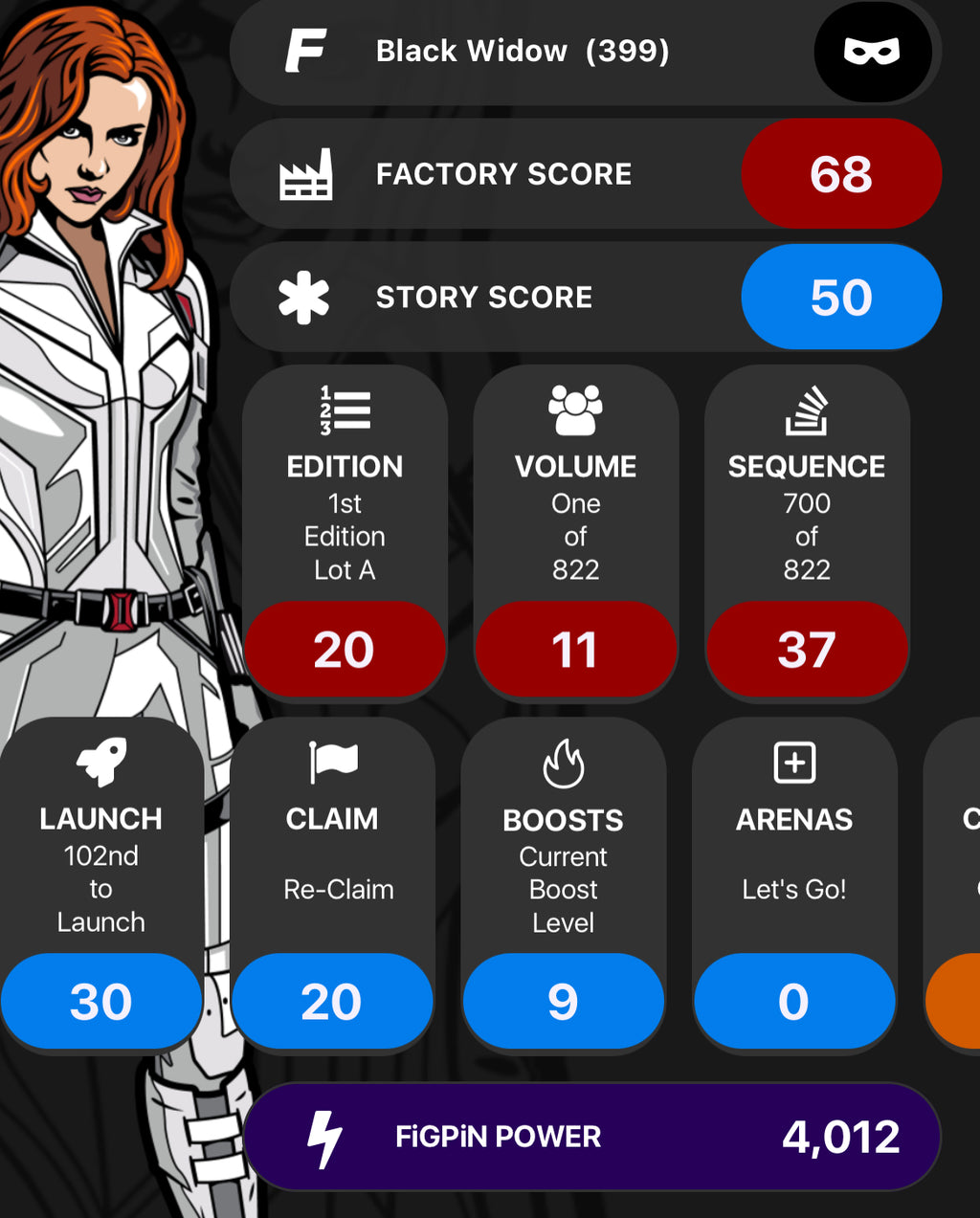 FiGPiN Black Widow White Widow #399 Chase Unlocked