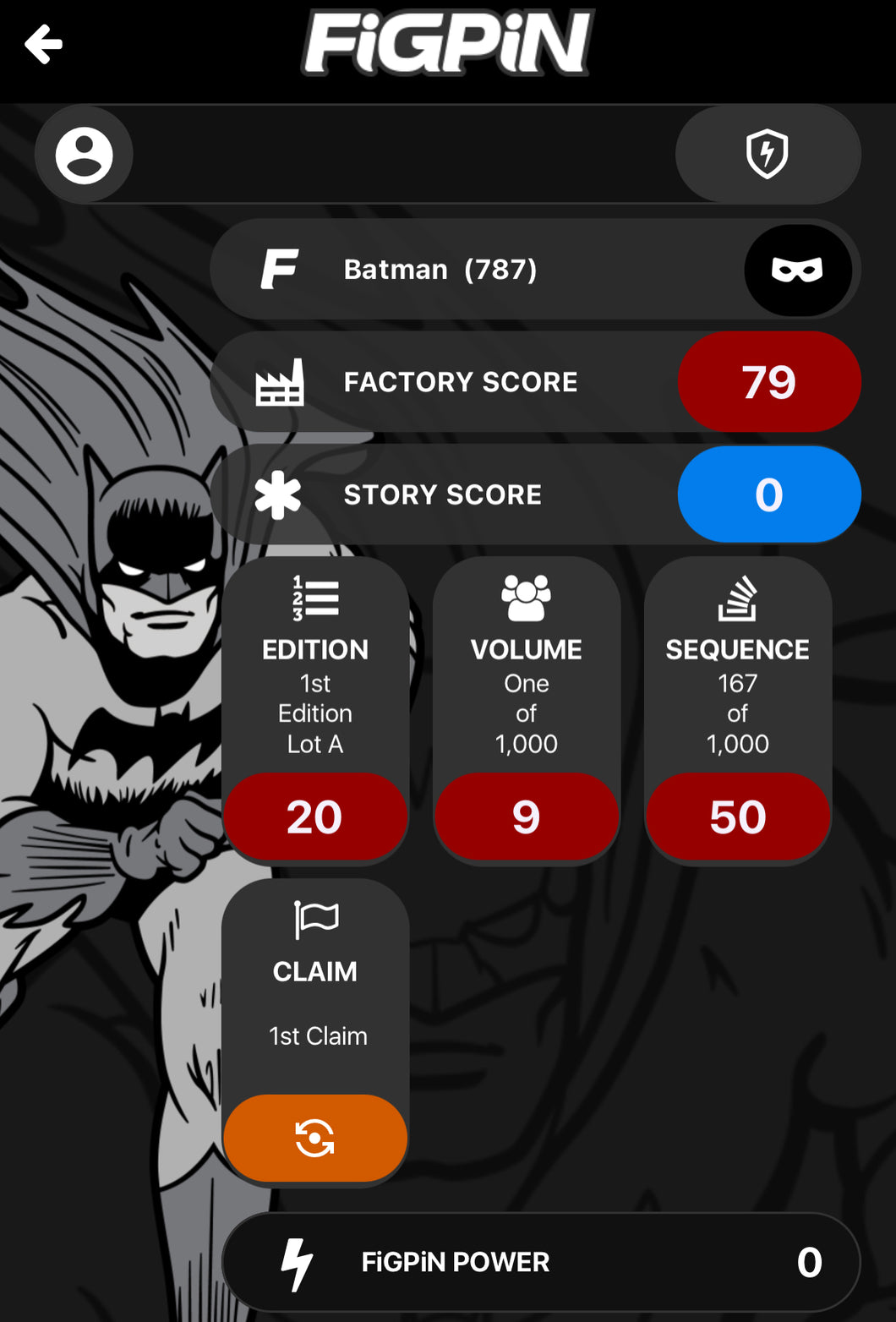 FiGPiN Batman # 787 From Box Set 2022 Edition Locked