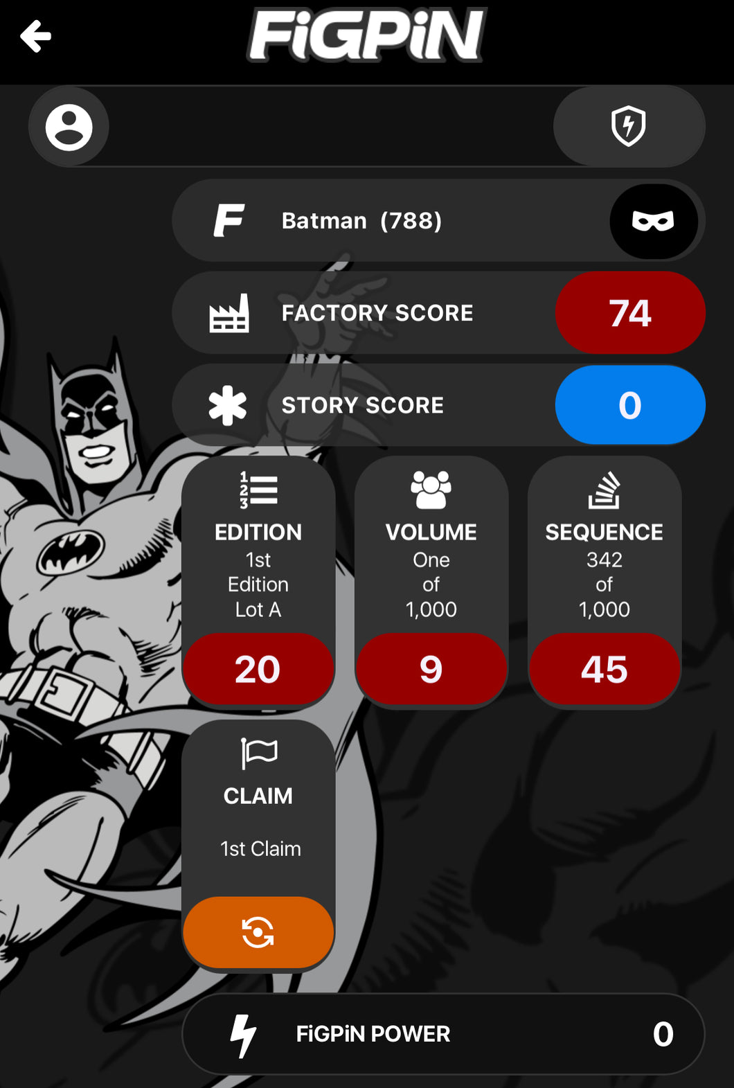 FiGPiN Batman # 788 From Box Set 2022 Edition Locked