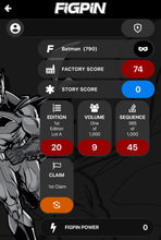 Load image into Gallery viewer, FiGPiN Batman # 790 From Box Set 2022 Edition Locked
