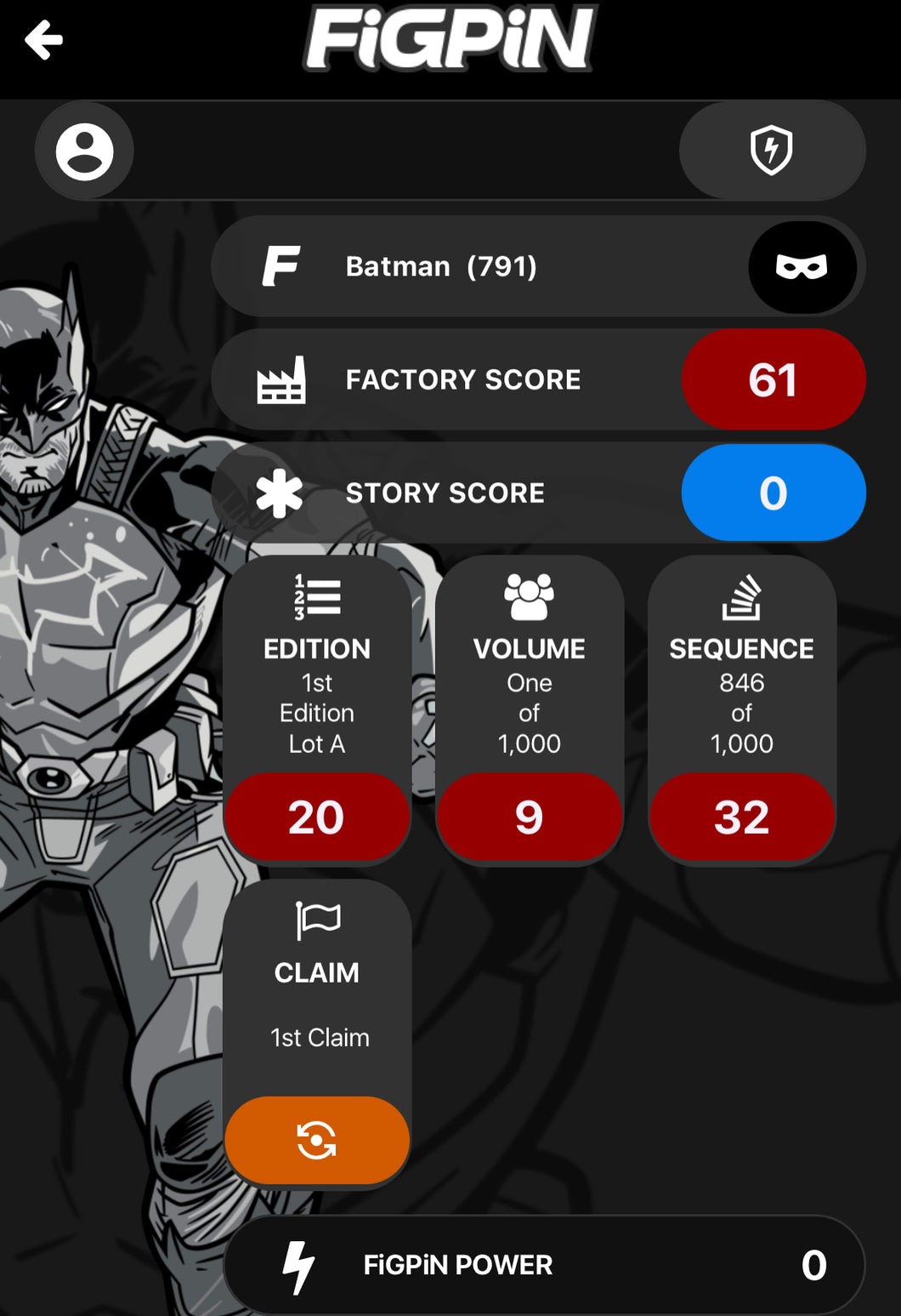 FiGPiN Batman # 791 From Box Set 2022 Edition Locked