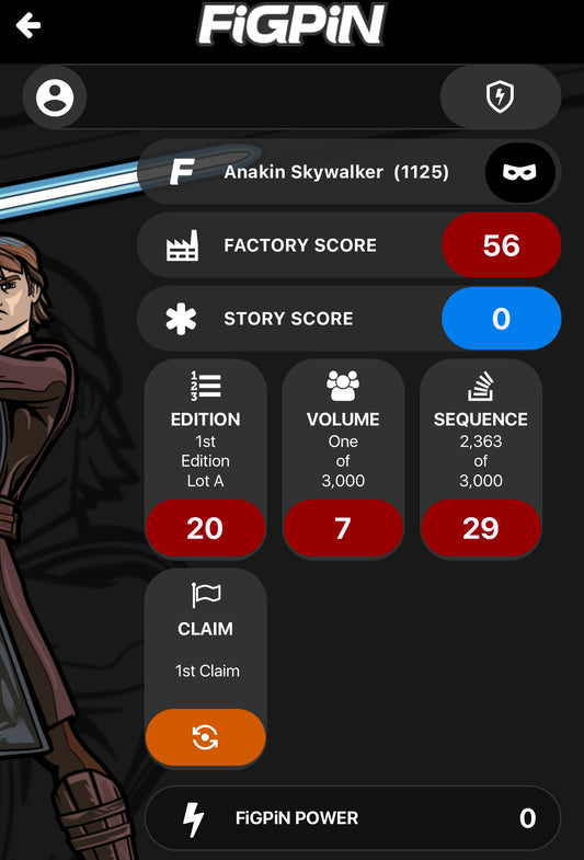 Disney Parks Anakin Skywalker #1125 FiGPiN LOCKED