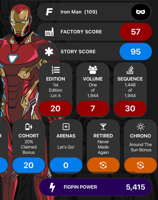 Disney Marvel Avengers Infinity War Iron Man FiGPiN #109  Unlocked
