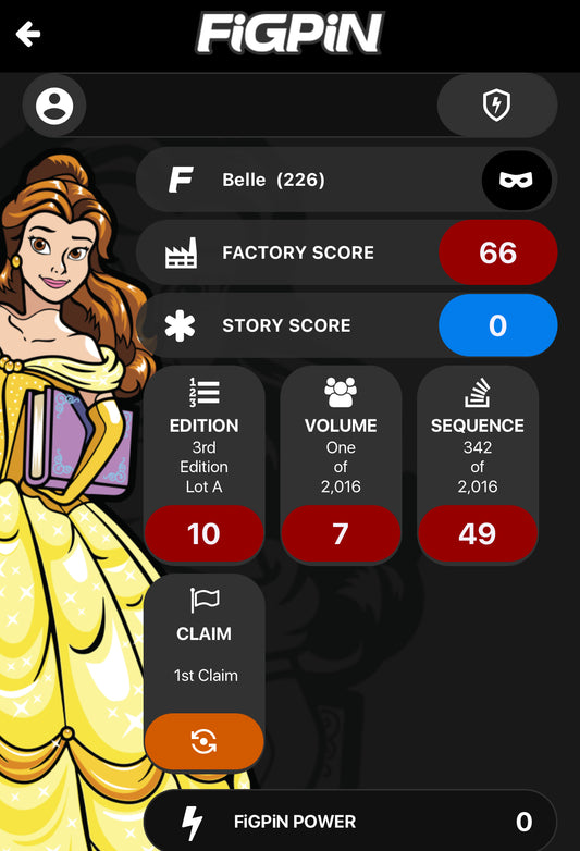 Disney FiGPiN Belle Beauty and the Beast # 266 Locked