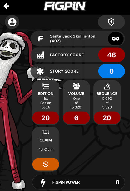 FiGPiN Santa Jack Nightmare Before Christmas #497 Locked