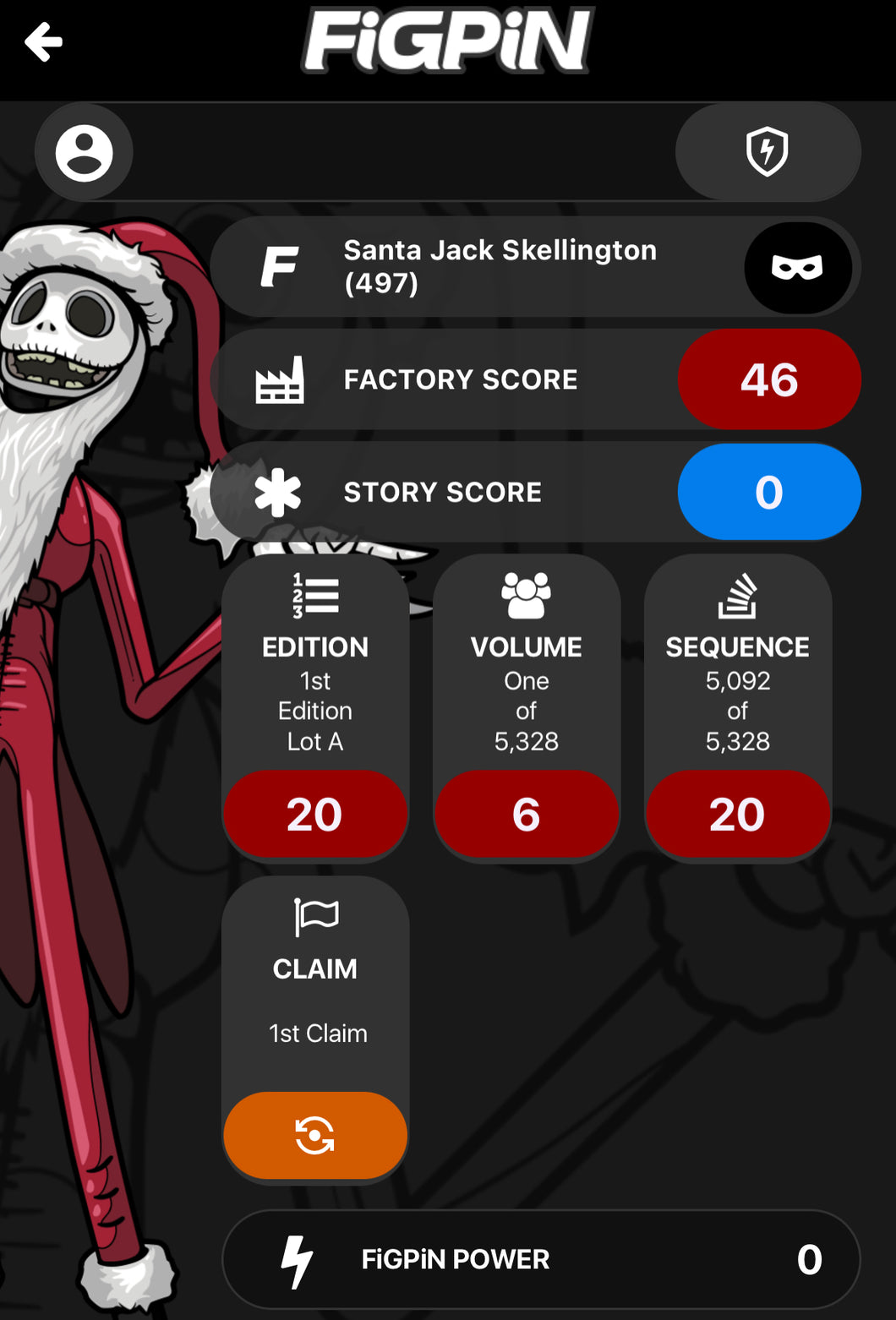 FiGPiN Santa Jack Nightmare Before Christmas #497 Locked
