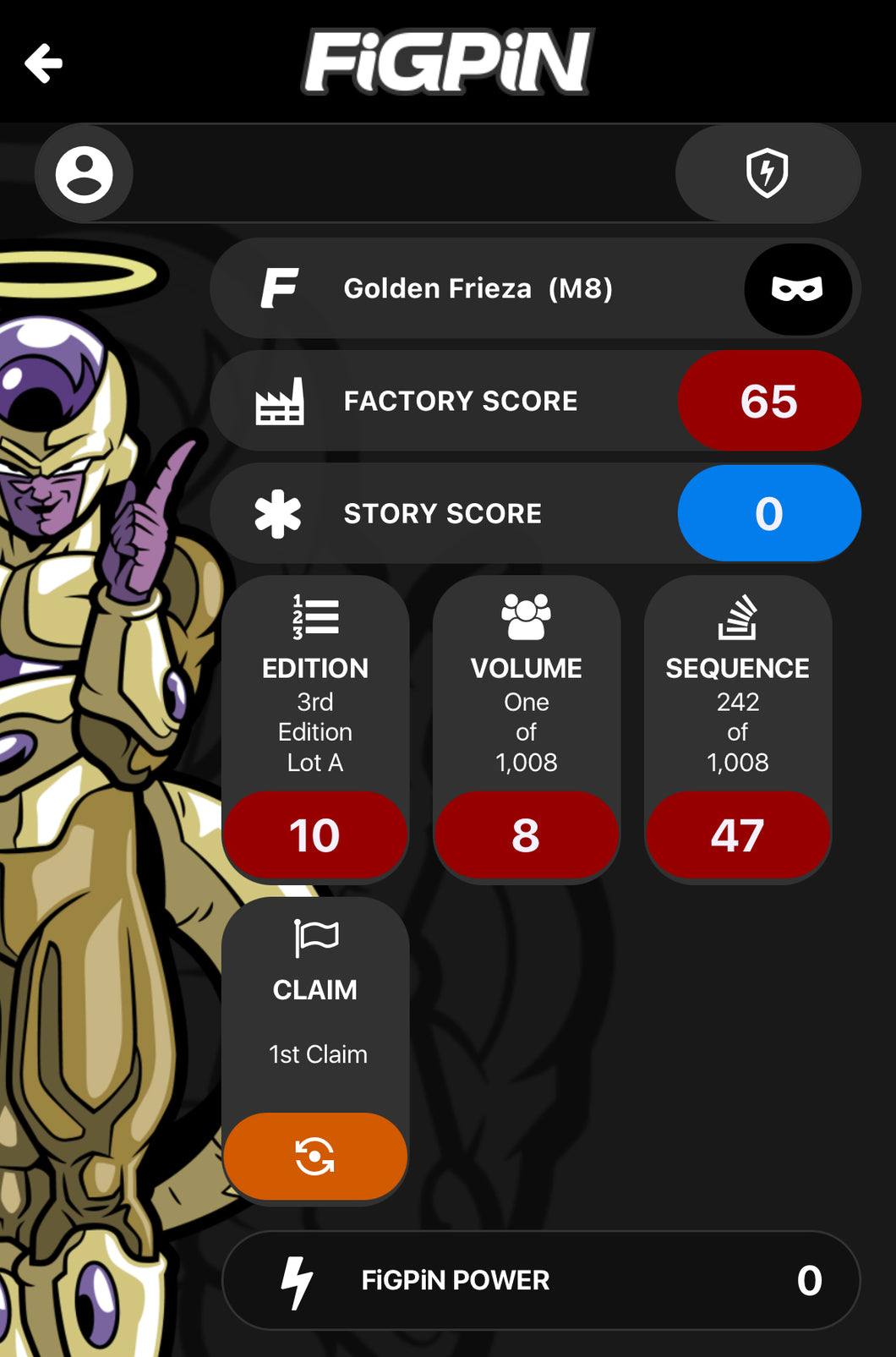 FiGPiN Mini Golden Frieza #M8 Locked