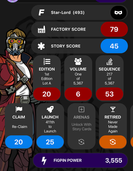 FiGPiN #493 Star-Lord (Marvel Contest of Champions) UNLocked