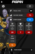 Load image into Gallery viewer, Avengers FiGPiN Thanos #112 Locked
